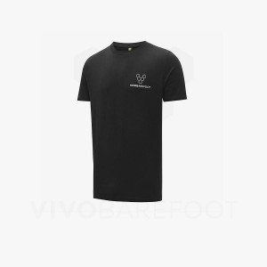 Black Vivobarefoot Rapanui Men's T Shirts | AU277VJ