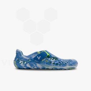 Blue Light Turquoise Vivobarefoot Ultra Bloom Juniors Kids' Shoes | AU045TL