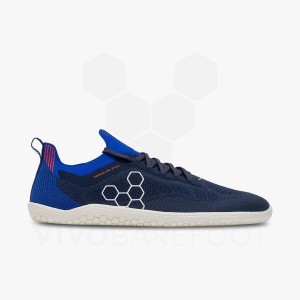 Navy Vivobarefoot Primus Lite Knit Men's Road Running Shoes | AU389NN