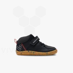 Obsidian Vivobarefoot Primus Ludo Hi Kids' Shoes | AU030IR