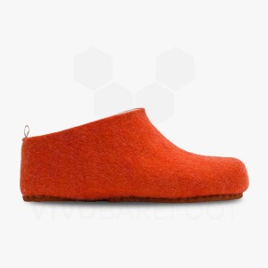 Orange Vivobarefoot MIM Felt Men's Slippers | AU280SZ