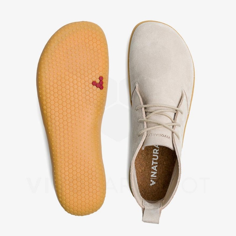 Beige Vivobarefoot Gobi III Suede Men's Lifestyle Shoes | AU299ZD