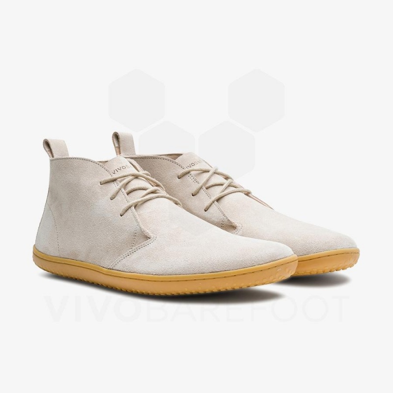 Beige Vivobarefoot Gobi III Suede Men's Lifestyle Shoes | AU299ZD