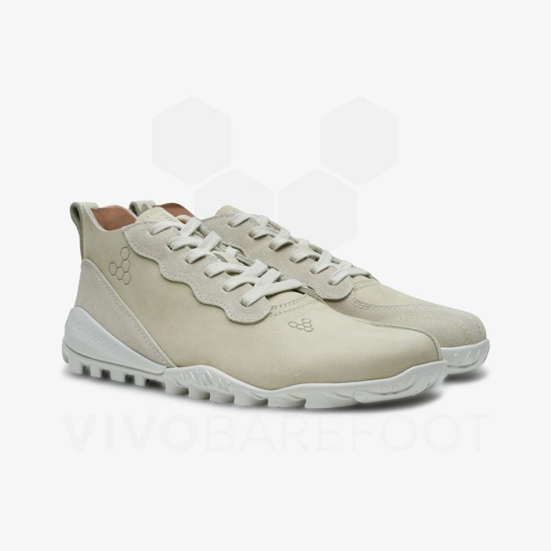 Beige Vivobarefoot Novus Mid Men's Hiking Shoes | AU401BA