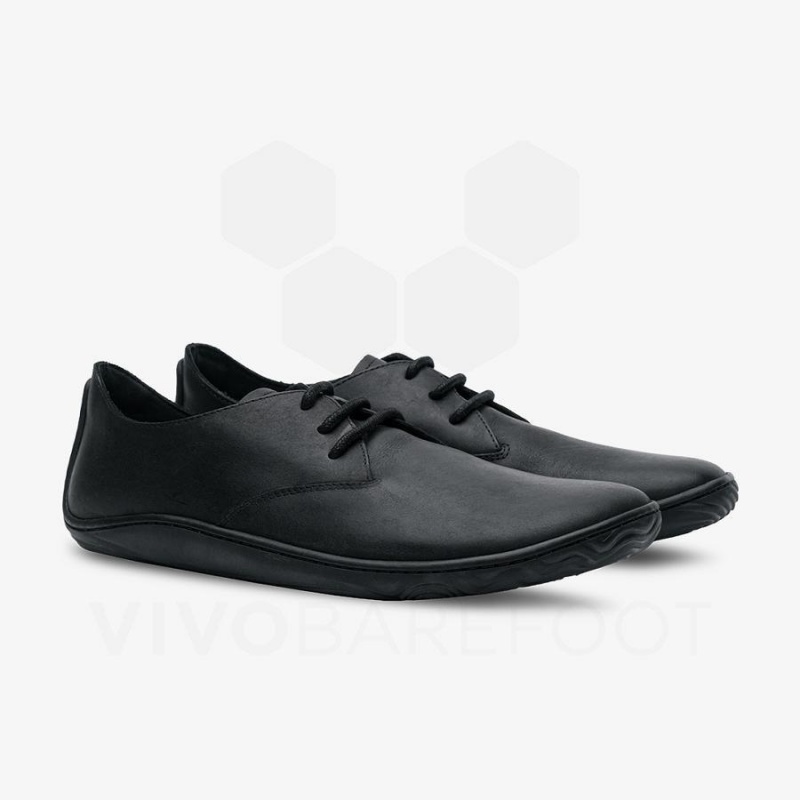 Black Vivobarefoot Addis Oxford Men's Lifestyle Shoes | AU297BA