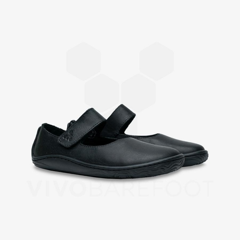 Black Vivobarefoot Addis Wyn Kids' Shoes | AU059FU