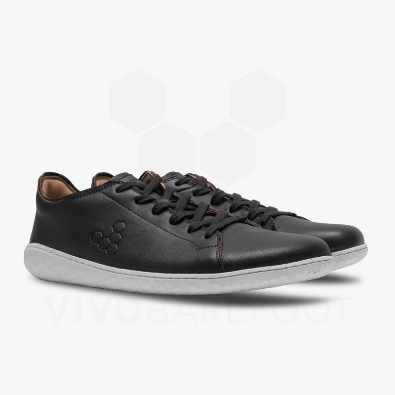 Black Vivobarefoot Geo Court III Men's Lifestyle Shoes | AU315JE