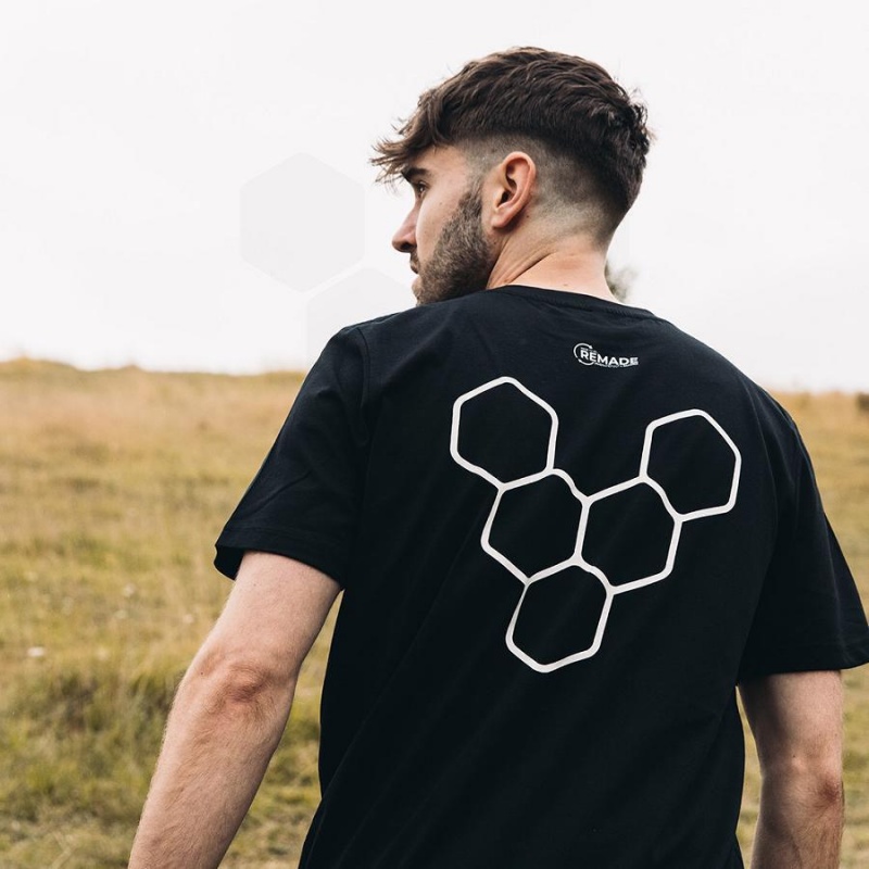 Black Vivobarefoot Rapanui Men's T Shirts | AU277VJ