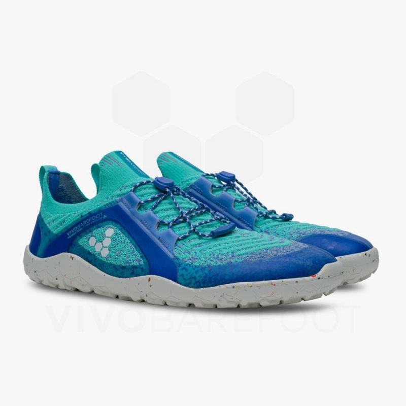 Blue Vivobarefoot Primus Trail Knit FG Women's Trail Running Shoes | AU200UK