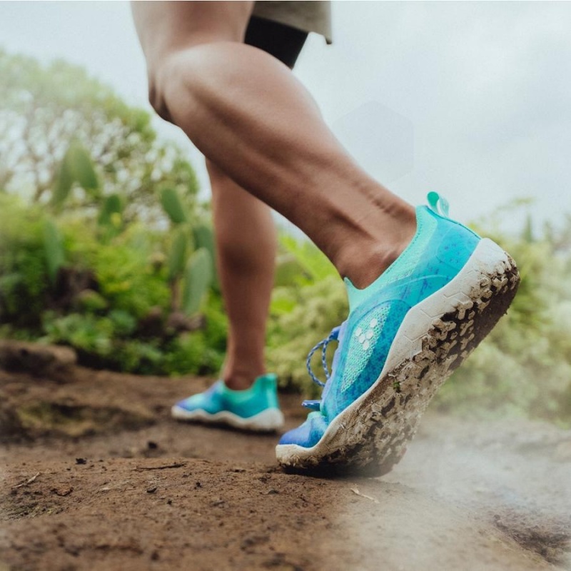 Blue Vivobarefoot Primus Trail Knit FG Women's Trail Running Shoes | AU200UK