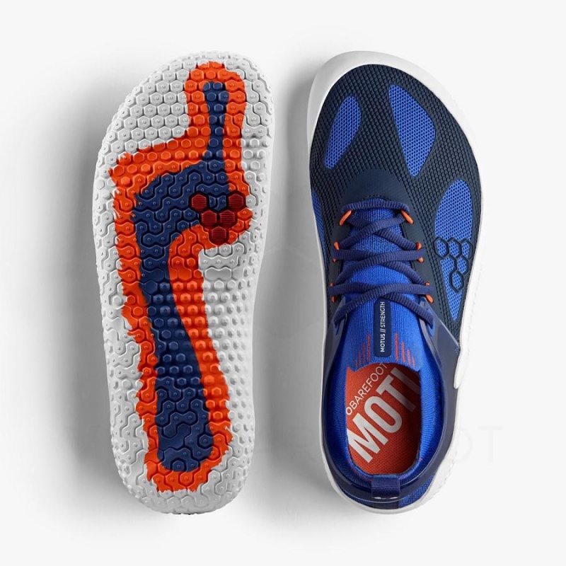 Blue / Navy / Orange Vivobarefoot Motus Strength Men's Training Shoes | AU353XG