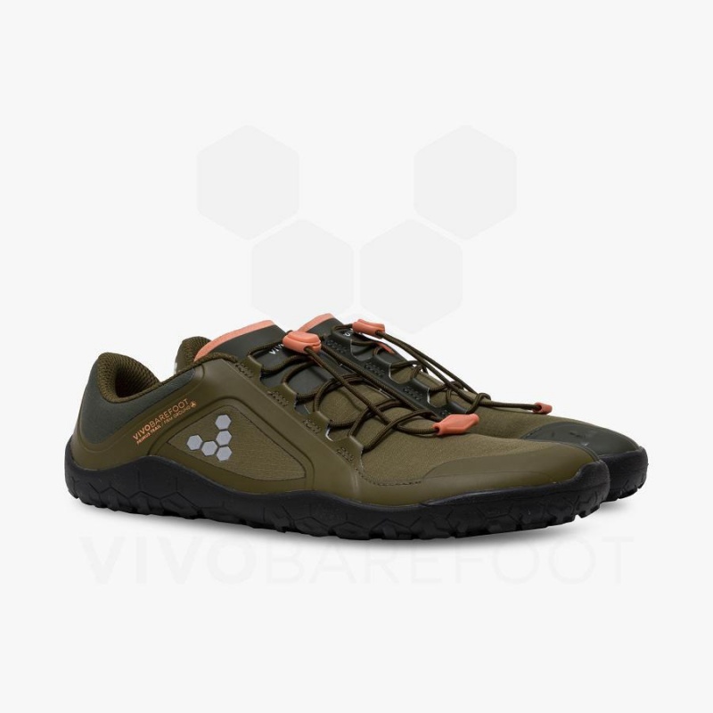 Dark Olive Vivobarefoot Primus Trail III All Weather FG Women's Hiking Shoes | AU263JE