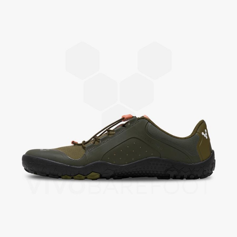 Dark Olive Vivobarefoot Primus Trail III All Weather FG Men's Hiking Shoes | AU436SZ