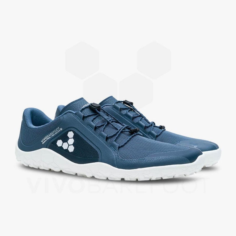 Deep Blue / White Vivobarefoot Primus Trail II FG Women's Trail Running Shoes | AU195ZD