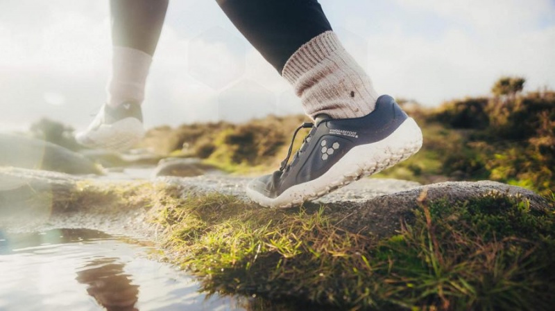 Deep Blue / White Vivobarefoot Primus Trail II FG Women's Trail Running Shoes | AU195ZD