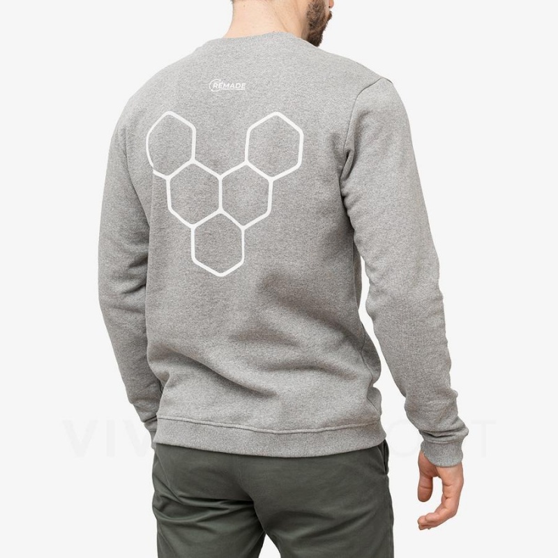 Grey Vivobarefoot Rapanui Men's Sweatshirt | AU272AS