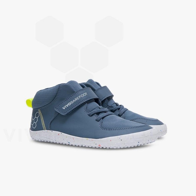 Indigo Vivobarefoot Primus Ludo Hi Juniors Kids' Shoes | AU027LQ