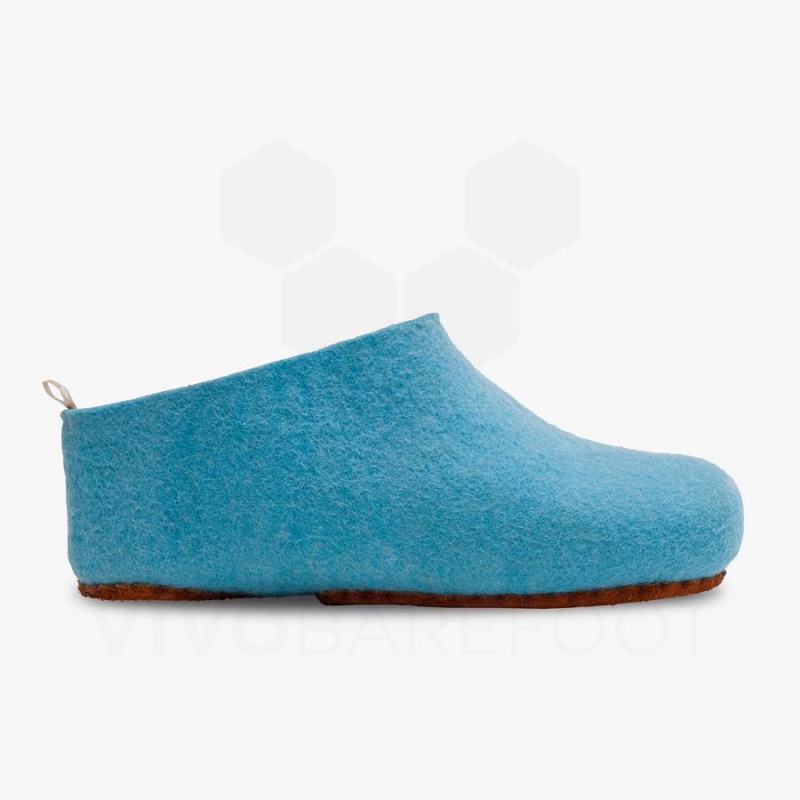 Light Turquoise Vivobarefoot MIM Felt Men\'s Slippers | AU281RX