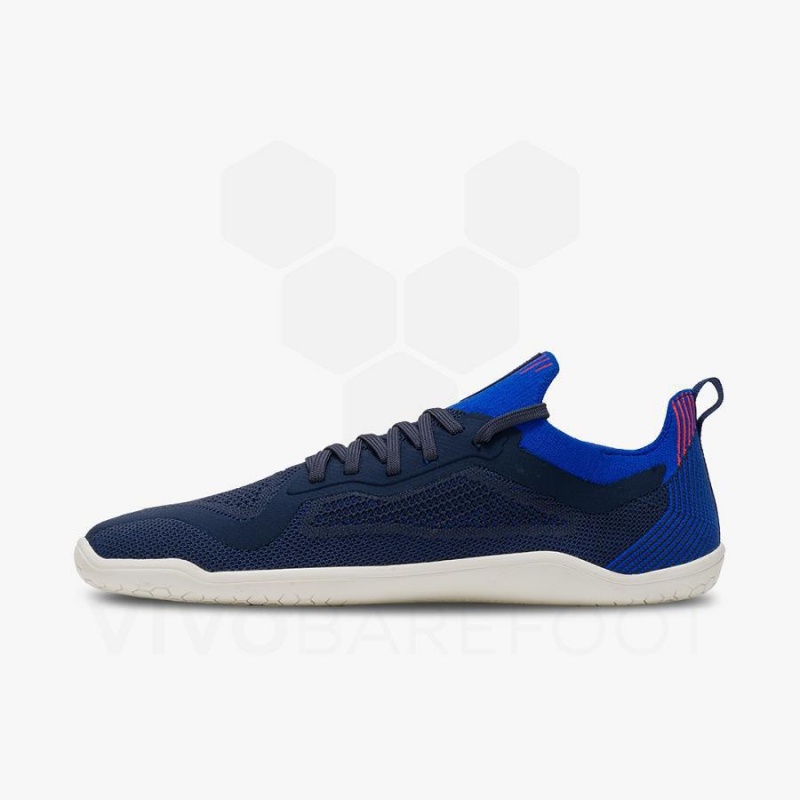 Navy Vivobarefoot Primus Lite Knit Men's Road Running Shoes | AU389NN