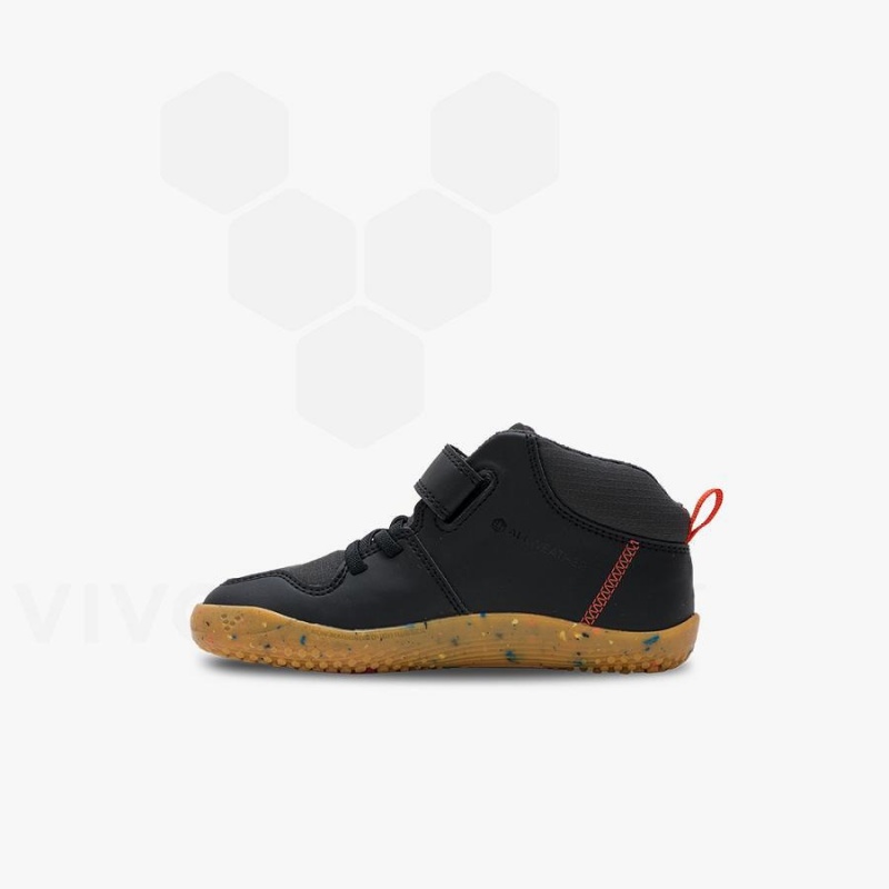 Obsidian Vivobarefoot Primus Ludo Hi Kids' Shoes | AU030IR