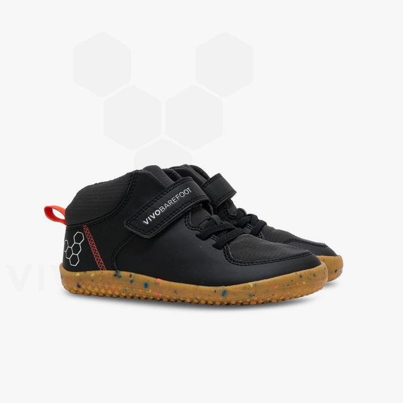 Obsidian Vivobarefoot Primus Ludo Hi Kids' Shoes | AU030IR