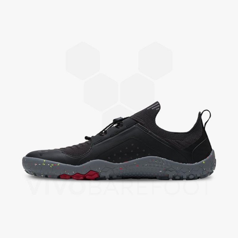 Obsidian / Grey Vivobarefoot Primus Trail Knit FG Men's Training Shoes | AU333RX