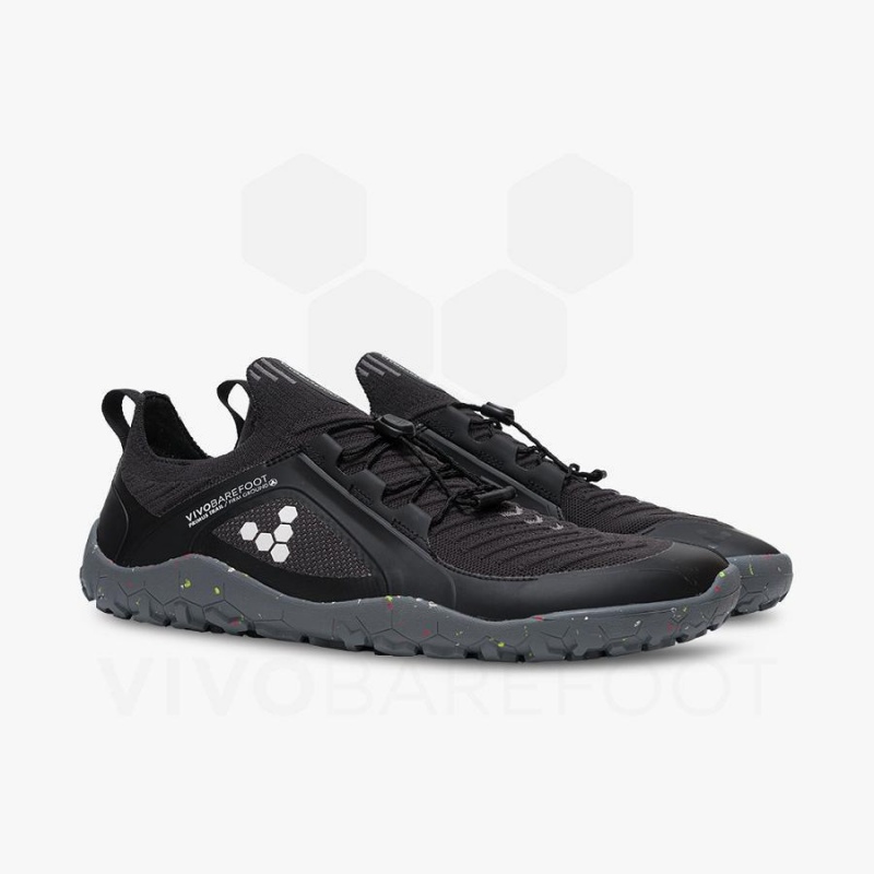 Obsidian / Grey Vivobarefoot Primus Trail Knit FG Men's Training Shoes | AU333RX