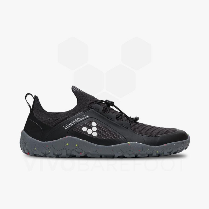 Obsidian / Grey Vivobarefoot Primus Trail Knit FG Men\'s Training Shoes | AU333RX