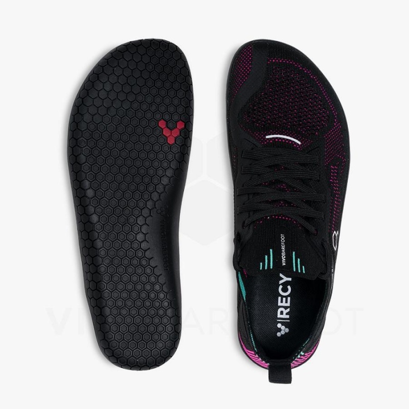 Obsidian / Pink Vivobarefoot Primus Lite Knit Women's Training Shoes | AU179PV