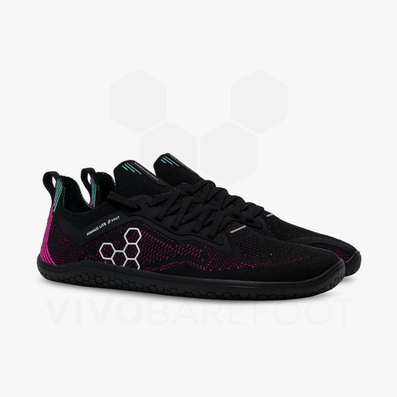 Obsidian / Pink Vivobarefoot Primus Lite Knit Women's Training Shoes | AU179PV