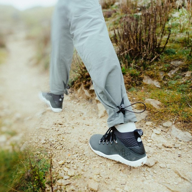 Obsidian / White Vivobarefoot Magna FG Men's Hiking Shoes | AU420IR