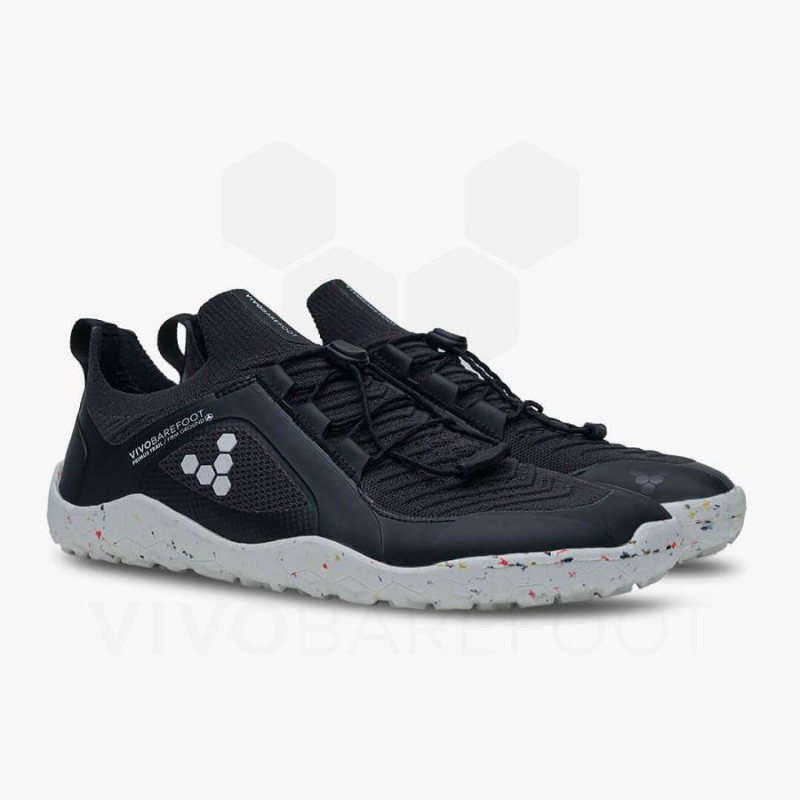 Obsidian / White Vivobarefoot Primus Trail Knit FG Men's Training Shoes | AU334QC