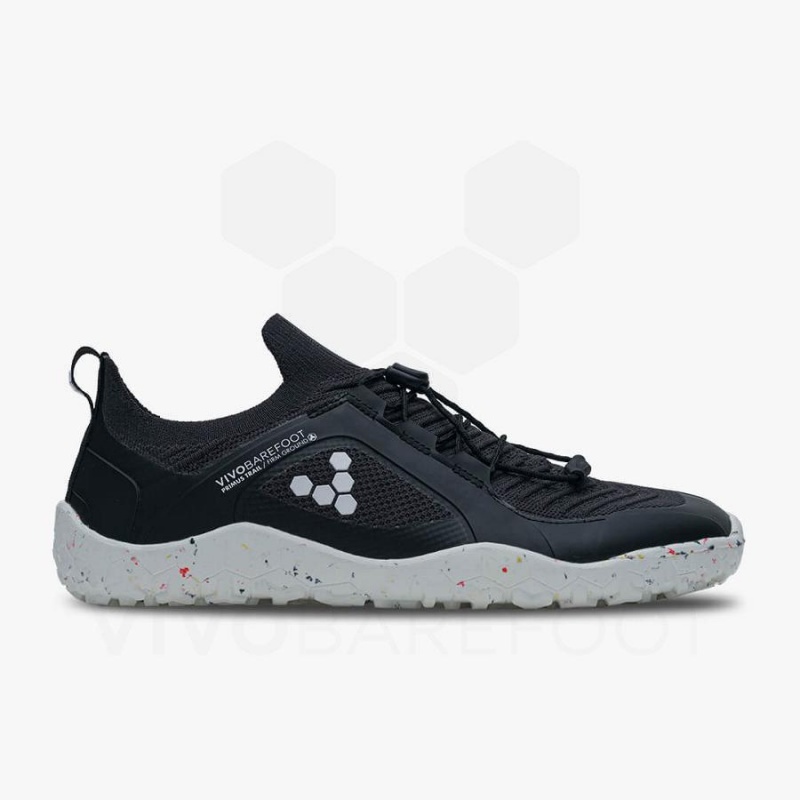 Obsidian / White Vivobarefoot Primus Trail Knit FG Men\'s Training Shoes | AU334QC