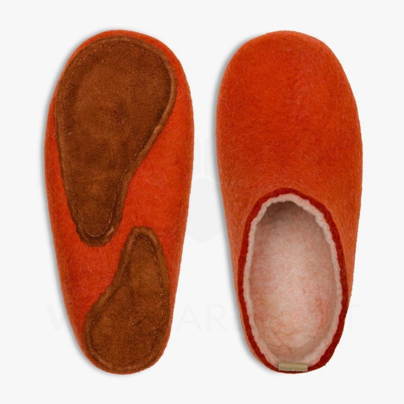 Orange Vivobarefoot MIM Felt Men's Slippers | AU280SZ