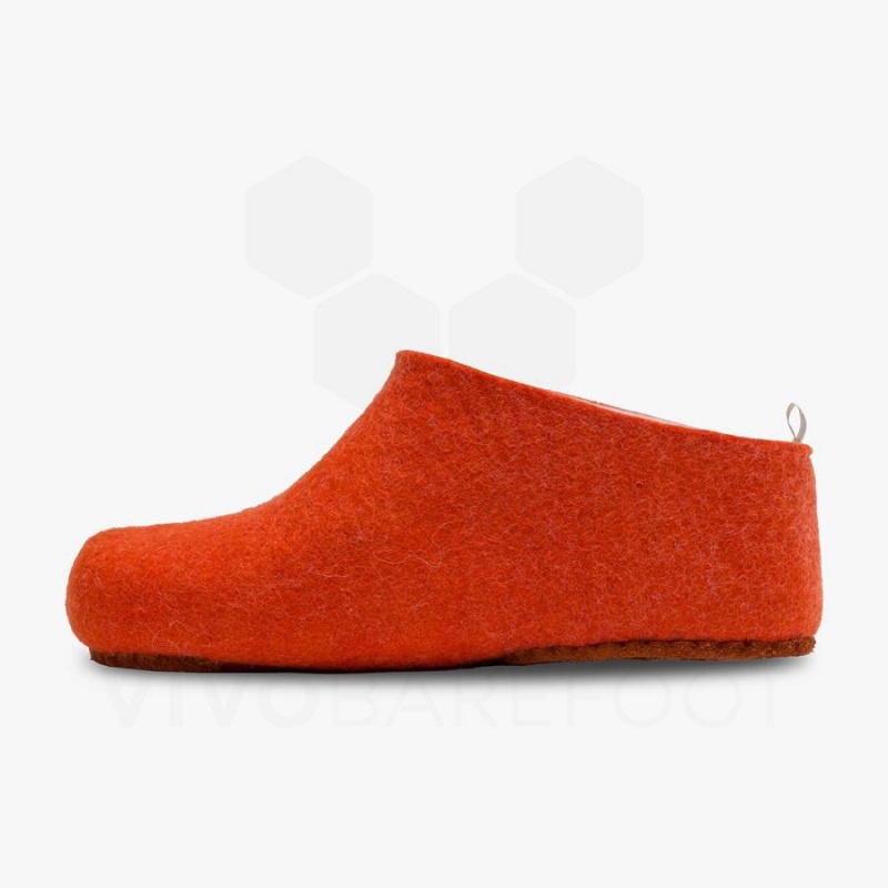 Orange Vivobarefoot MIM Felt Men's Slippers | AU280SZ