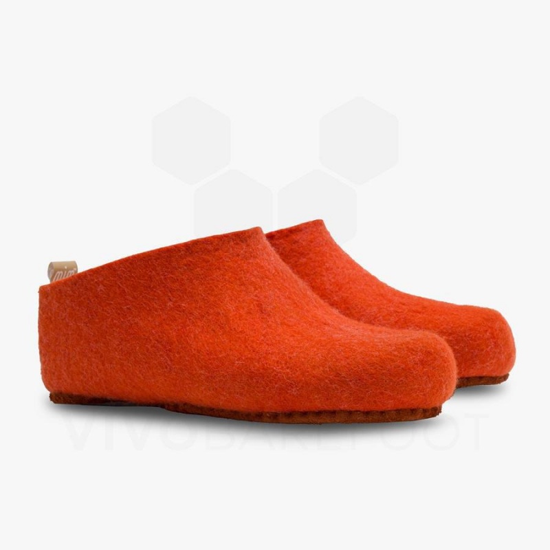 Orange Vivobarefoot MIM Felt Men's Slippers | AU280SZ