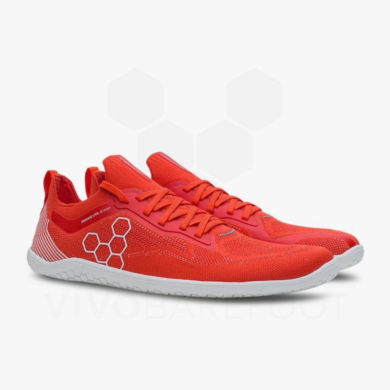 Red Vivobarefoot Primus Lite Knit Men's Training Shoes | AU340KW