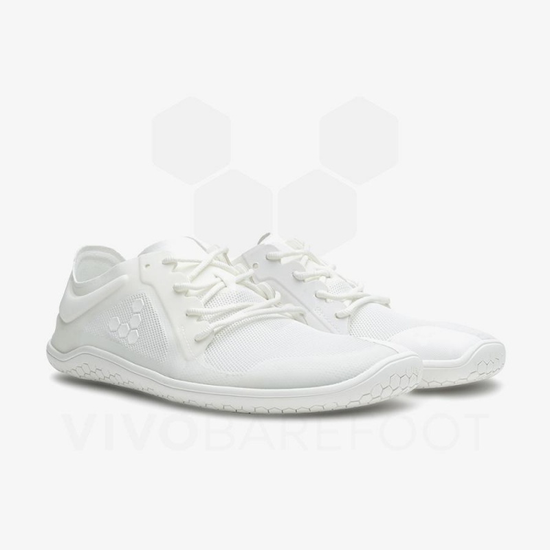 White Vivobarefoot Primus Lite III Men's Road Running Shoes | AU393JE