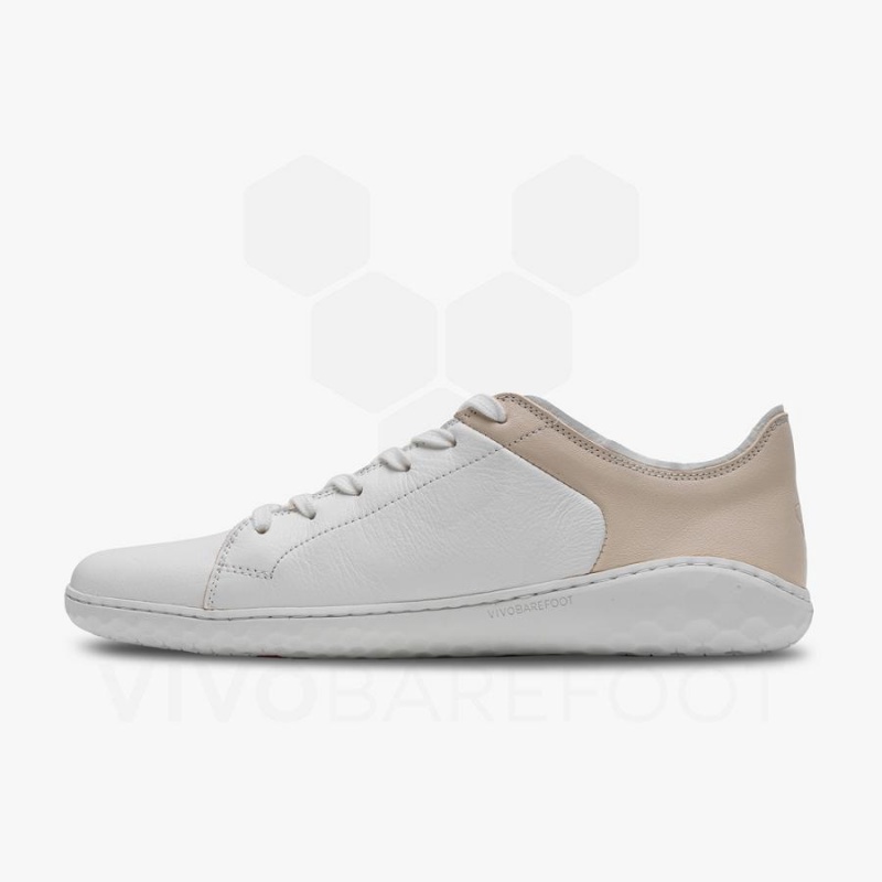 White / Pink Vivobarefoot Geo Court III Women's Lifestyle Shoes | AU146WH