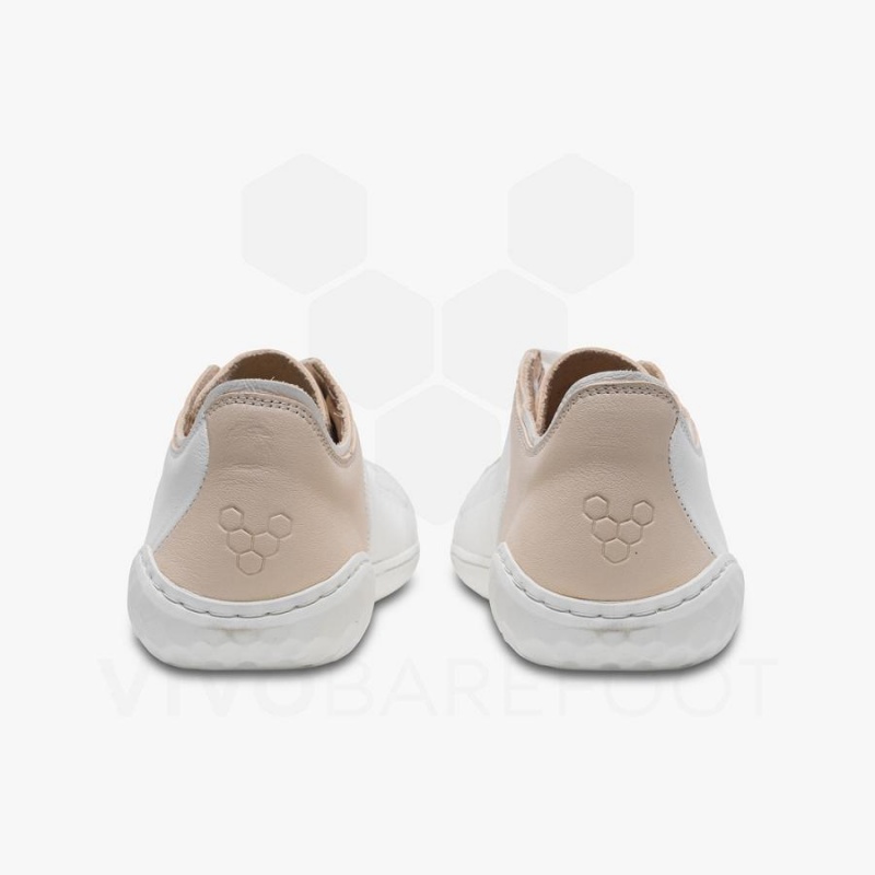 White / Pink Vivobarefoot Geo Court III Women's Lifestyle Shoes | AU146WH